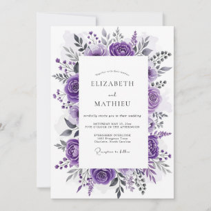 Convites Casamento Botânico Encantado Violeta
