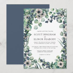 Convites Casamento Botânico entre White Floral e Berries Bo