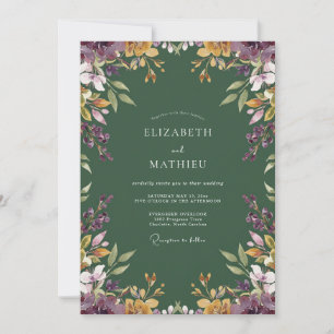 Convites Casamento Botânico Etéreo Verde Floresta