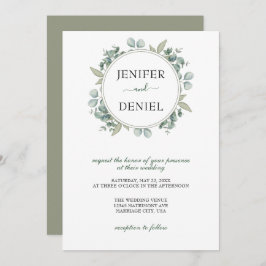 Convites Casamento Botânico Eucalyptus Greenery