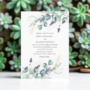 Convites Casamento Botânico Eucalyptus Lavanda Greenery