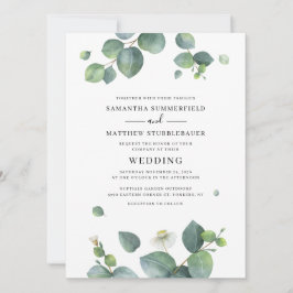 Convites Casamento Botânico Eucalyptus Modern Greenery
