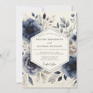 Convites Casamento Botânico Flor de Índigo