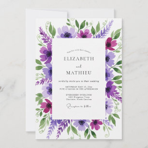 Convites Casamento Botânico Flor de Roxo