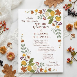 Convites Casamento Botânico Flora Outono Romântico Bliss