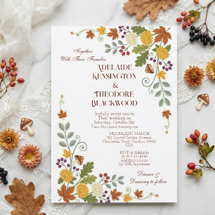 Convites Casamento Botânico Flora Outono Romântico Bliss
