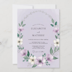 Convites Casamento Botânico Floral de Romance Vinca Menor