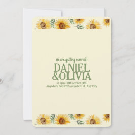 Convites Casamento Botânico Floral de Sunflower Eucalyptus