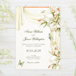 Convites Casamento botânico floral decorativo