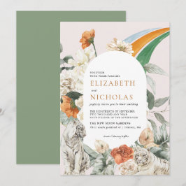 Convites Casamento Botânico Floral Greenery Boho Retro