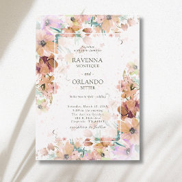 Convites Casamento Botânico Floral Romance Tom Terra