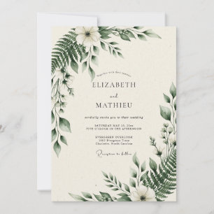 Convites Casamento Botânico Florestal Verde Esmeralda
