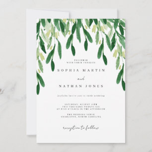 Convites Casamento Botânico Folha Verde