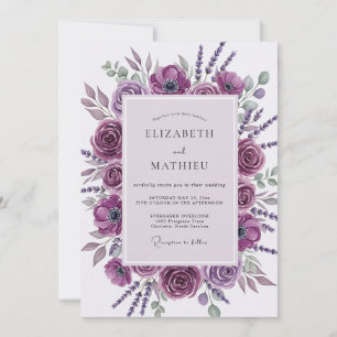Convites Casamento Botânico Ilustre Roxo