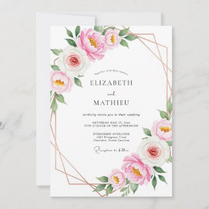 Convites Casamento Botânico Imaculado Rosa Bege