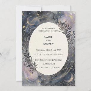 Convites Casamento Botânico Lunar Místico Celestial