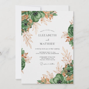 Convites Casamento Botânico Luxuoso Verde Floresta