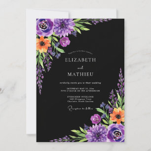 Convites Casamento Botânico Mal-encarado Roxo