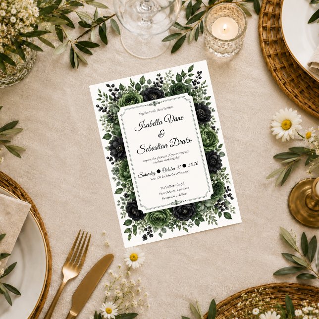 Convites Casamento Botânico Mal-humorado (Criador carregado)