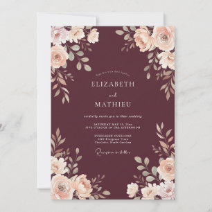 Convites Casamento Botânico Malva Sombrio