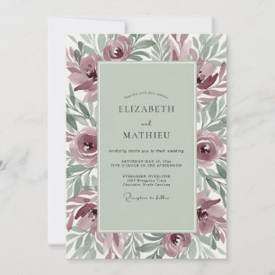 Convites Casamento Botânico Mauve Moody
