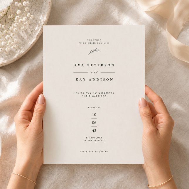 Convites Casamento Botânico Minimalista (Criador carregado)