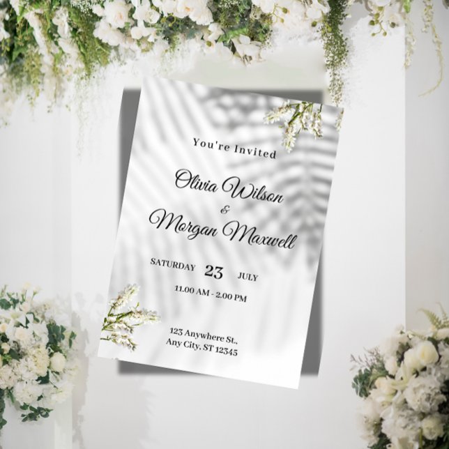 Convites Casamento Botânico Minimalista Elegante (Criador carregado)