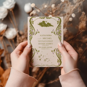 Convites Casamento Botânico Místico Vintage