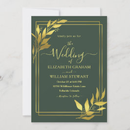 Convites Casamento Botânico Moderno das Fronteiras Reais Mi