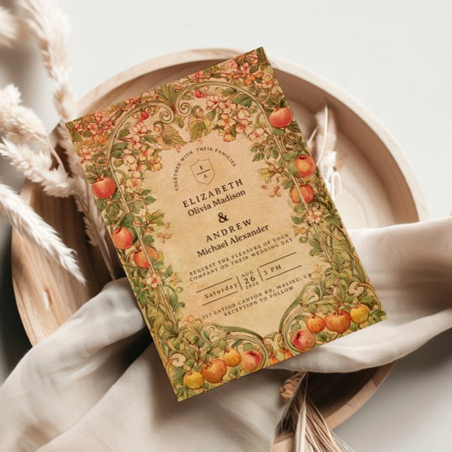 Convites Casamento Botânico no Pomar Vintage (Criador carregado)