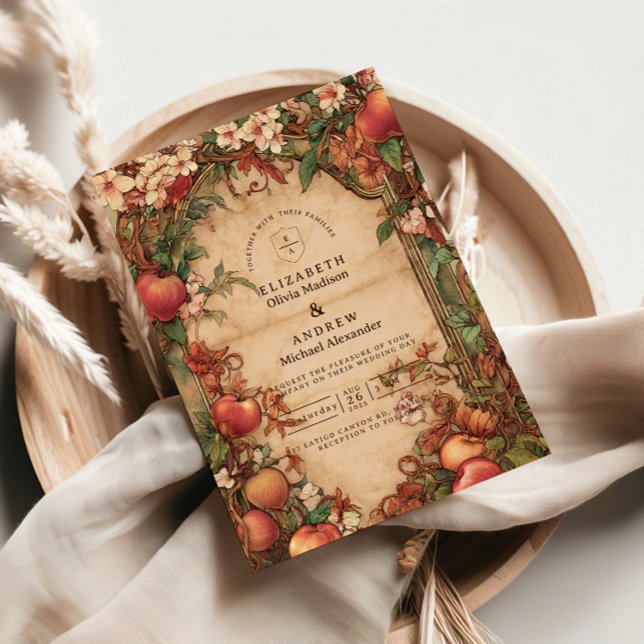 Convites Casamento Botânico no Pomar Vintage (Criador carregado)