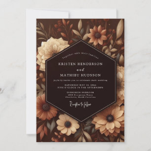 Convites Casamento Botânico Opulento Marrom