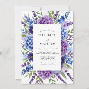 Convites Casamento Botânico Opulento Roxo
