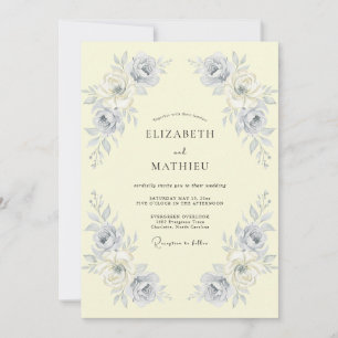 Convites Casamento Botânico Ornamentado Creme