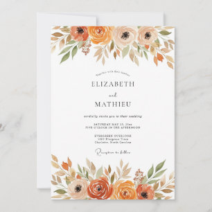 Convites Casamento Botânico Outonal Rústico Siena