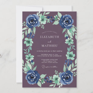Convites Casamento Botânico Plum Noble