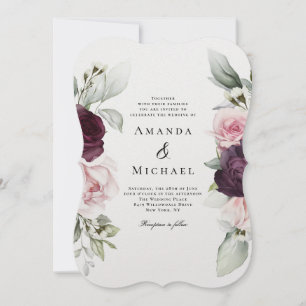 Convites Casamento Botânico por Aquarela Romântica Rosa