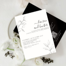 Casamento Botânico Preto do Código QR Moderno