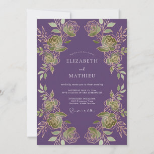 Convites Casamento Botânico Régio Roxo