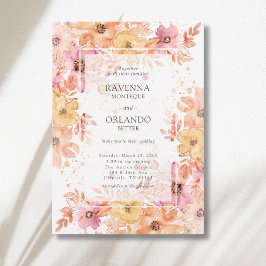 Convites Casamento Botânico Romance Jardim Floral Pastel