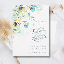 Convites Casamento Botânico Romântico de Flor Silvestre Pas