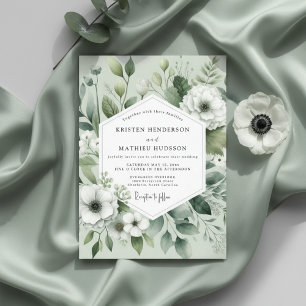 Convites Casamento Botânico Romântico Salvia