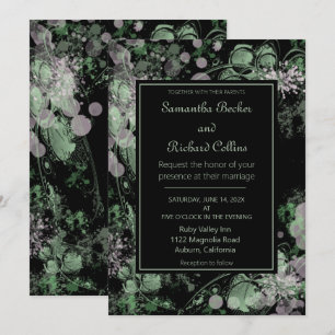 Convites Casamento Botânico Rosa e Verde