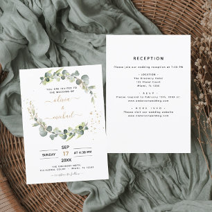 Convites Casamento Botânico Russo de Eucalyptus