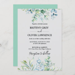 Convites Casamento Botânico Rustic Eucalyptus Greenery