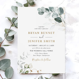 Convites Casamento Botânico Rustic Eucalyptus Greenery