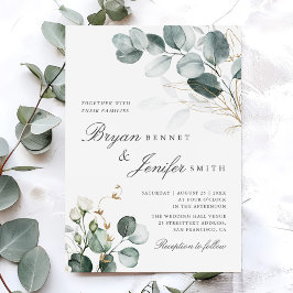 Convites Casamento Botânico Rustic Eucalyptus Greenery