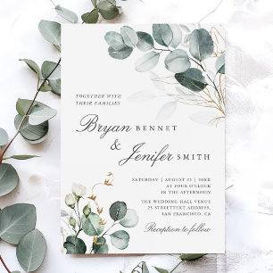 Convites Casamento Botânico Rustic Eucalyptus Greenery