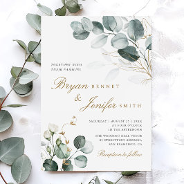 Convites Casamento Botânico Rustic Eucalyptus Greenery