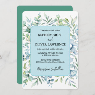 Convites Casamento Botânico Rustic Eucalyptus Greenery